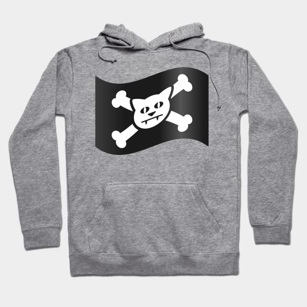 Jolly Roger the Cat pirate flag Hoodie by Markaneu